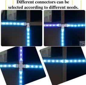 img 1 attached to ✨ Enhance Your LED Strip Light Setup with 40-Piece Solderless LED Strip Lights Connectors: T-Shape, L-Shape, and X-Shape Options for 5050 RGB Strip Light Extension