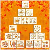 🍁 18-piece fall painting stencil set | autumn stencils for thanksgiving, farmhouse art, and decorations | pumpkin truck, maple leaf, fall harvest theme | blessings stencil with diy templates for fabric, canvas, and wall décor logo