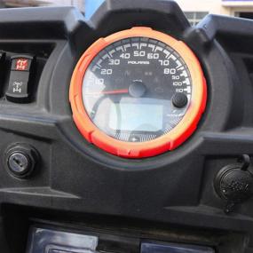 img 3 attached to 🛠️ Брызгозащитный чехол для спидометра CPOWACE Orange Speedometer Bezel для Polaris RZR 1000 900 - Прочное и стильное обновление