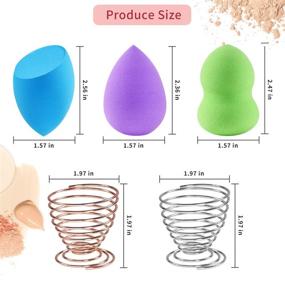 img 3 attached to 🎨 Professional Makeup Sponge Set - 18 Pcs Beauty Blending Sponges with 2 Egg Sponge Blending Holders | Ideal for Flawless Application of Liquid, Creams, and Powders | Random Color Sponge Stand