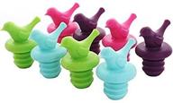 🍾 scivokaval little bird silicone wine bottle stopper set of 8 - assorted colors: green, blue, pink, and purple logo