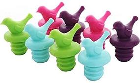 img 4 attached to 🍾 ScivoKaval Little Bird Silicone Wine Bottle Stopper Set of 8 - Assorted Colors: Green, Blue, Pink, and Purple