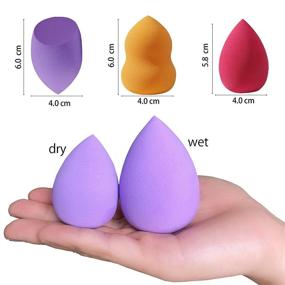 img 3 attached to 🌈 APCHYWELL Makeup Sponge Set - Latex Free Beauty Blender, Large Size Blending Sponge with Holder - Multi Color