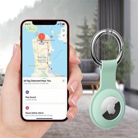img 2 attached to Футляр для AirTags - ультралегкий силиконовый чехол - прочный защитный чехол от царапин с кольцом против потерь - совместим с Apple AirTags 2021.