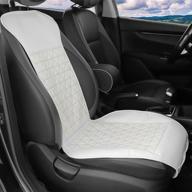 🚘 londxin luxury pu leather front car seat covers: universal anti-slip driver sleek design - white, 1pack logo