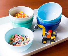 img 1 attached to 🍽️ Youngever 54-Piece Coastal Colors Kids Dinnerware Set - Toddler Dining Set, Kids Cups, Plates, Bowls, Flatware - Kids Dishes Set