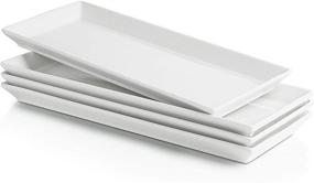 img 4 attached to Sweese Rectangular Porcelain Platters for Serving – Enhanced SEO-friendly Title