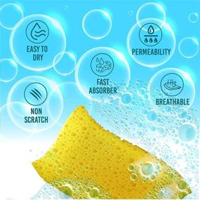 img 1 attached to 🧽 Domi Kitchen Sponges - Hygienic Dishwashing Scrubber for Dishes, Stainless Steel, Glass, Plastic, Non-Stick Utensils - Durable Cleaning Supplies - 10 Count (Pack of 2) - Antibacterial