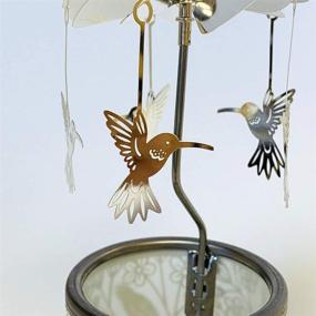 img 1 attached to 🕊️ Enhance Your Décor with BANBERRY DESIGNS Silver Spinning Hummingbird Candle Holder