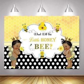 img 1 attached to 🐝 Mehofoto Bee Gender Reveal Backdrop: Little Honey Bee Photography Background for Memorable 7x5ft Vinyl Bees Baby Gender Reveal Party Banner Backdrops