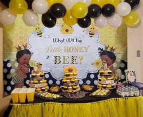 img 3 attached to 🐝 Mehofoto Bee Gender Reveal Backdrop: Little Honey Bee Photography Background for Memorable 7x5ft Vinyl Bees Baby Gender Reveal Party Banner Backdrops