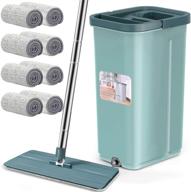 🧹 aifacay flat mop and bucket set: flexible mop head, 8 reusable microfiber pads, extended stainless steel handle, ideal for wood and vinyl floors logo