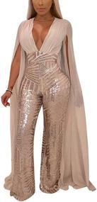 img 4 attached to 🌟 Stand out at the Nightclub with LKOUS Backless Jumpsuit - Must-Have Women's One-Piece Clothing!