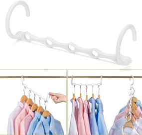 img 4 attached to 👕 Cimlord 10 Pack Space Saving Plastic Magic Hangers: Ultimate Bedroom Closet Organization and Storage Solution, Clothes Hangers Space Saver for Closet Organizer - New Home Essentials Stackable Hangers