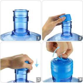 img 2 attached to 🔒 20-Pack Non-Spill Caps Anti-Splash Bottle Caps for 55mm 3 and 5 Gallon Water Jugs - Reusable with Bonus 2-Piece Water Bottle Handle