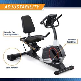 img 1 attached to 🚴 ME-706 Marcy Recumbent Exercise Bike with Adjustable Seat, Pulse Monitor, and Transport Wheels - Boost Your Workout Routine!