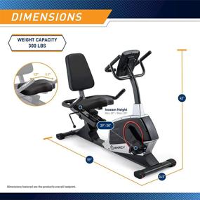 img 3 attached to 🚴 ME-706 Marcy Recumbent Exercise Bike with Adjustable Seat, Pulse Monitor, and Transport Wheels - Boost Your Workout Routine!