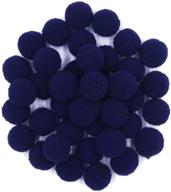 🔵 yycraft 100pcs 1 inch craft pom poms balls for hobby supplies and diy creative crafts, party decorations in navy blue logo