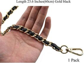 img 1 attached to 👜 HAHIYO Metal Plus Synthetic Leather Purse Chain Strap - Gold Black, 23.6 Inch, Shoulder Cross Body Handbag Replacement, Comfortable & Extra Thick - 1 Pack