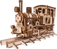 🚂 wood trick train 3d wooden puzzle for adults and kids to build - 6x4″ - locomotive model kit for all ages logo