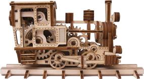 img 3 attached to 🚂 Wood Trick Train 3D Wooden Puzzle for Adults and Kids to Build - 6x4″ - Locomotive Model Kit for All Ages