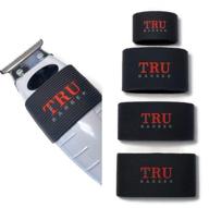 tru barber clipper grip bands - set of 4, non-slip and heat-resistant clippers sleeves for barbers (black) logo