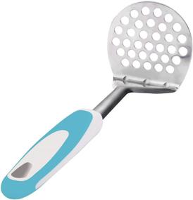 img 3 attached to 🥔 Stainless Steel Potato Masher - Ideal for Mashing Potatoes, Beans, and Pumpkins - Light Blue