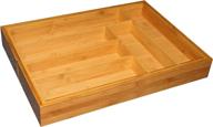 expandable bamboo utility drawer organizer with 8 compartments - versatile cutlery tray for utensils, crafts, office, bathroom, and kitchen storage логотип