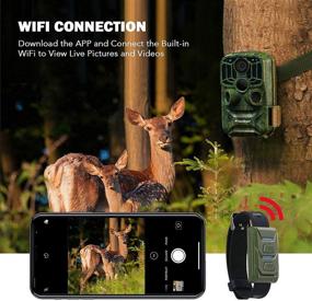 img 3 attached to Usogood WiFi Трейл-камера 24МП 1296P Охотничья камера с ночным видением, активацией по движению, защитой от воды IP66. Игровой видеофон для наблюдения за дикой природой и обеспечения домашней безопасности - отправляет фотографии на мобильный телефон.