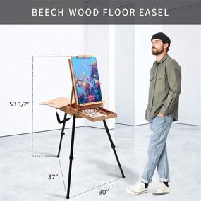 img 2 attached to 🎨 Falling in Art French Style Field and Sketchbox Easel with Adjustable Tripod and Drawer: A Light Weight and Convenient Solution for Artists