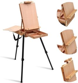 img 4 attached to 🎨 Falling in Art French Style Field and Sketchbox Easel with Adjustable Tripod and Drawer: A Light Weight and Convenient Solution for Artists