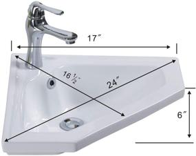 img 2 attached to 🚰 Modern White Corner Sink with Overflow by Renovators Supply Manufacturing - Alexander II Bathroom Wall Mount