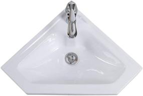 img 1 attached to 🚰 Modern White Corner Sink with Overflow by Renovators Supply Manufacturing - Alexander II Bathroom Wall Mount