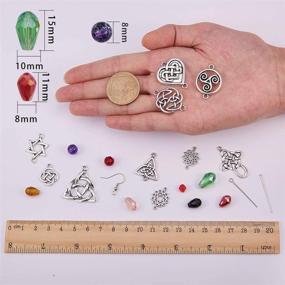 img 2 attached to 🔮 SUNNYCLUE Celtic Knot Earring Making Kit - DIY 10 Pairs Earrings with Celtic Knot Charms, Findings, and Beads - Irish Wiccan Flower Star Triangle Heart Love - Includes Earring Hooks and Beginner's Instruction