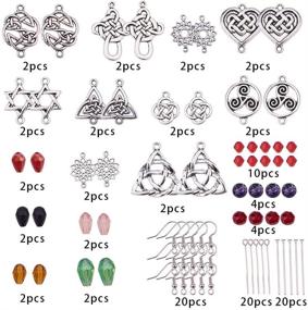img 3 attached to 🔮 SUNNYCLUE Celtic Knot Earring Making Kit - DIY 10 Pairs Earrings with Celtic Knot Charms, Findings, and Beads - Irish Wiccan Flower Star Triangle Heart Love - Includes Earring Hooks and Beginner's Instruction