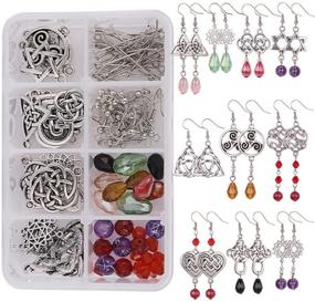 img 4 attached to 🔮 SUNNYCLUE Celtic Knot Earring Making Kit - DIY 10 Pairs Earrings with Celtic Knot Charms, Findings, and Beads - Irish Wiccan Flower Star Triangle Heart Love - Includes Earring Hooks and Beginner's Instruction