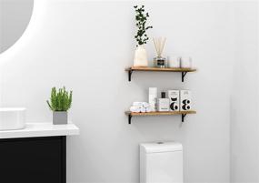 img 3 attached to 📚 Under.Stated Floating Wall Shelves: 24” Rustic Brown Set for Home Décor