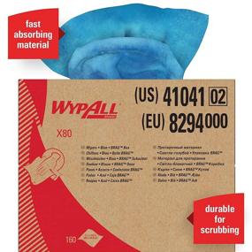 img 3 attached to 🧻 Wypall X80 Reusable Wipes (41041), Extended Use Cloths - Brag Box Format in Blue - 160 Sheets per Box, 1 Box per Case