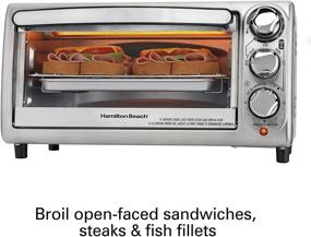 img 1 attached to 🍞 Hamilton Beach 31143: 4-Slice Stainless Steel Countertop Toaster Oven with Bake Pan - High-performance Toasting and Baking