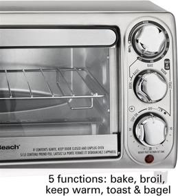 img 3 attached to 🍞 Hamilton Beach 31143: 4-Slice Stainless Steel Countertop Toaster Oven with Bake Pan - High-performance Toasting and Baking