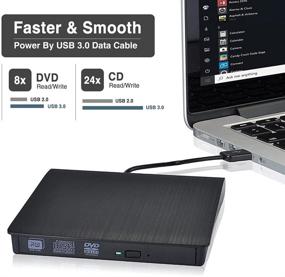 img 2 attached to ROOFULL External CD DVD Drive USB 3.0 Type-C: Portable Optical Drive Burner Player for Windows/Mac