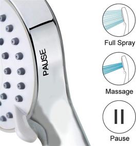 img 3 attached to 🚿 High Pressure Luxury Handheld Shower Head Unit with Powerful Spray and Pause Setting - Ideal for RV Shower and Wall Mount, Includes Flexible Hose - Chrome Finish