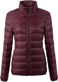 img 4 attached to Lancholy Womens Packable U619WYRF027 Wine Red Women's Clothing for Coats, Jackets & Vests