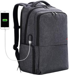 img 2 attached to 🎒 SLOTRA 17 Inch Laptop Backpack with Lunch Box & USB Port - Spacious Travel Computer Bag for Business Commutes with Large Capacity