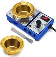 🔥 toauto 150w lead free solder pot: 50mm titanium melting furnace with 500g capactity, 200-450℃ temperature control, includes extra 50mm pot & solder paste scraper logo