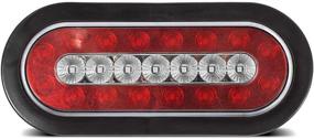 img 2 attached to 🚦 Partsam 2 Pack Oval LED Trailer Tail Lights - 6" Truck/Trailer Brake Stop Lights, Running Lights, Reflectors, Parking & Turn Signal Lights - Flush Mount, Sealed Design (Red & Amber)