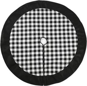 img 1 attached to 🎄 Kaximd Christmas Tree Skirt: 48 inch Plaid Xmas Tree Skirt for Festive Decorations, Parties & Holiday Ornaments - 370 Black