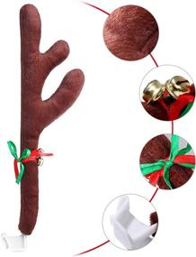 img 2 attached to 🚗 Car Xmas Decorations - Christmas Car Reindeer Antler Kit with Jingle Bells, Rudolph Reindeer, and Red Nose - Vehicle Accessories for Christmas Decoration (Christmas-Antlers)