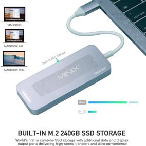 img 2 attached to 🔌 MINIX NEO Storage 120GB: USB-C Multiport SSD Storage Hub for MacBook with 4K HDMI, USB 3.0, and Power Delivery - Space Gray