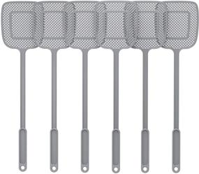 img 4 attached to 🪰 Efficient 6 Pack of MR.SIGA Gray Heavy Duty Long Handle Fly Swatters